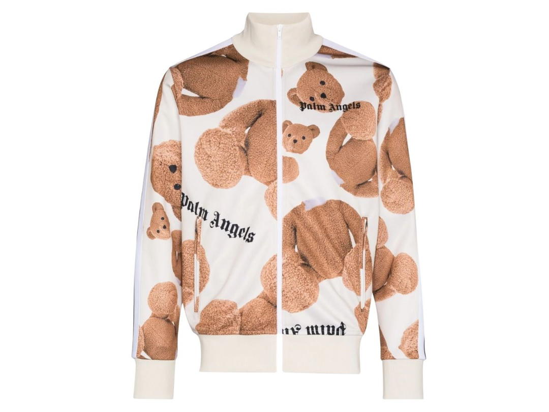 Palm Angels Palm Angels Browns 50 Bear Print Track Jacket White/Brown