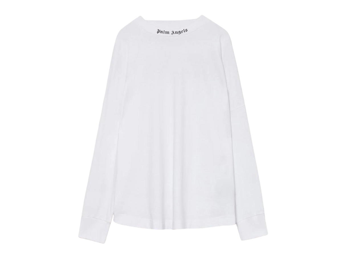 Palm Angels Palm Angels Doubled Logo LS T-Shirt White Fuchsia