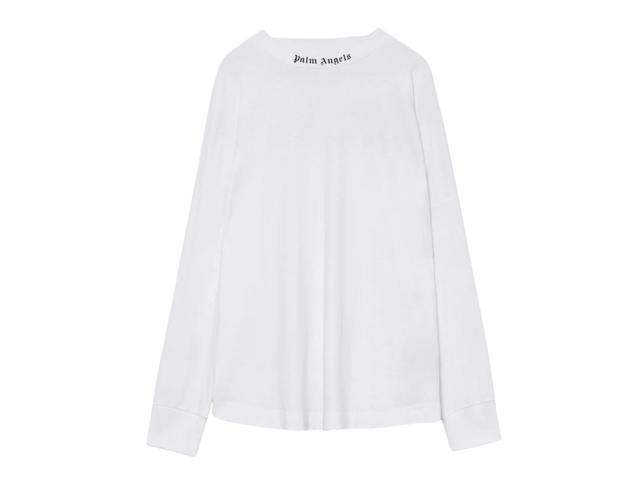 Palm Angels Palm Angels Doubled Logo LS T-Shirt White Fuchsia - view 1