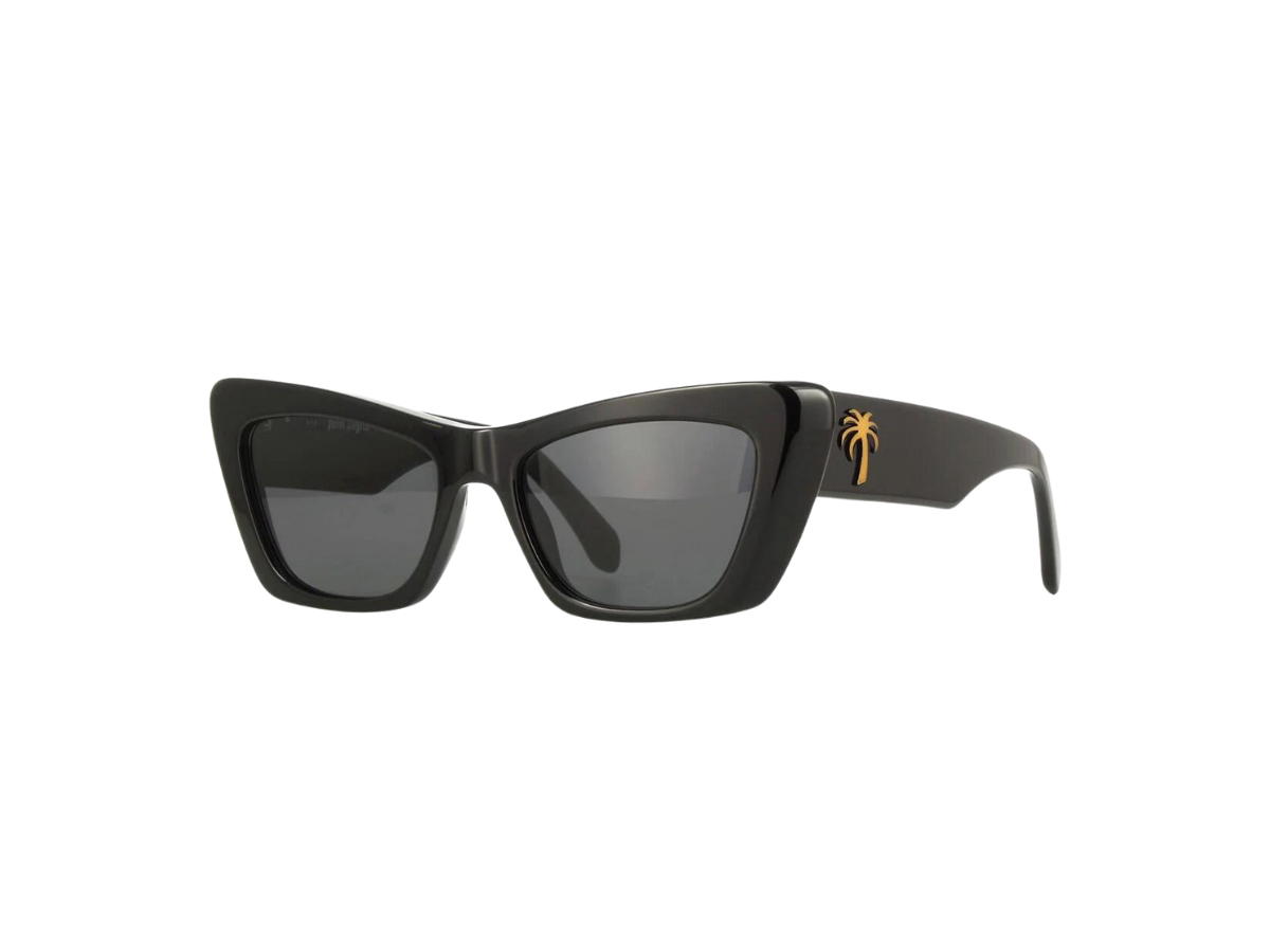 Palm Angels Palm Angels Fairfield Sunglasses In Acetate Frame With Dark Grey Lens Shiny Black