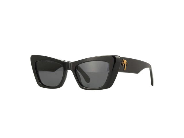 Palm Angels Palm Angels Fairfield Sunglasses In Acetate Frame With Dark Grey Lens Shiny Black - view 1