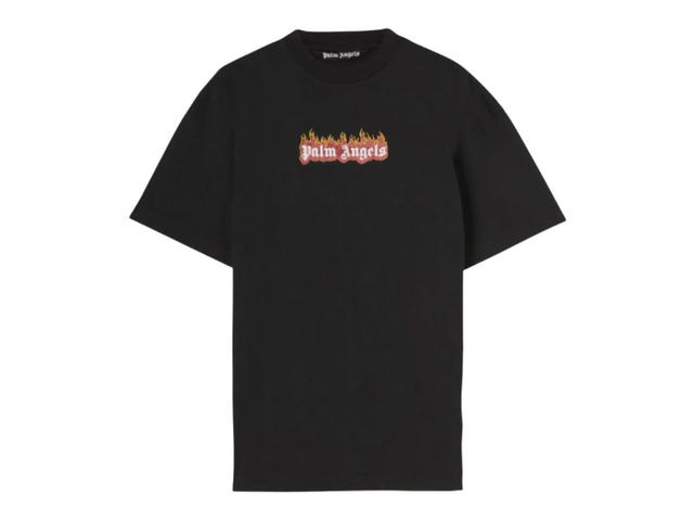 Palm Angels Palm Angels Garment Dye Burning Logo Classic Tee Black - view 1