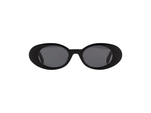 Palm Angels Palm Angels Gilroy Sunglasses In Shiny Black Acetate Frame With Gold Logo And Dark Grey Lenses - view 2