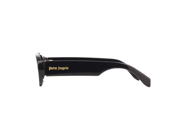 Palm Angels Palm Angels Gilroy Sunglasses In Shiny Black Acetate Frame With Gold Logo And Dark Grey Lenses - view 3