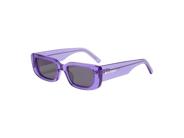 Palm Angels Palm Angels Giorgina Rectangular Sunglasses In Acetate Frame With Dark Grey Crystal Violet - view 2