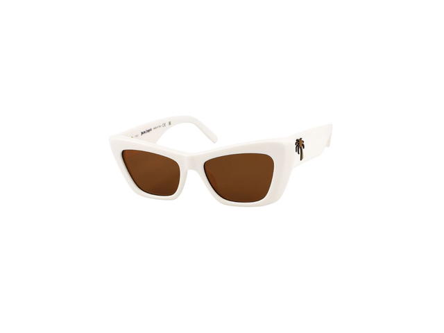Palm Angels Palm Angels Hermosa Sunglasses In White Acetate Frame With Black Lenses - view 1