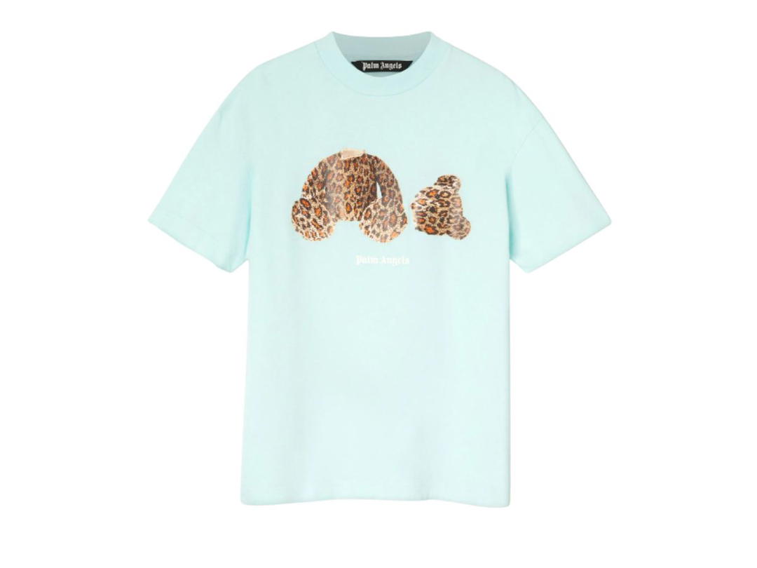 Palm Angels Palm Angels Leopard Bear T-Shirt Seafoam Brown