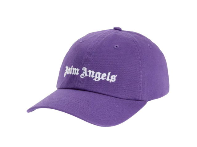 Palm Angels Palm Angels Embroidered Gothic Intarsia Logo Strap-Back Cap Purple (SS22) - view 1