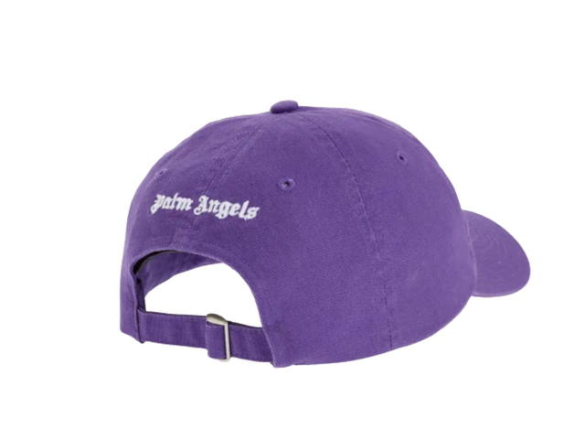 Palm Angels Palm Angels Embroidered Gothic Intarsia Logo Strap-Back Cap Purple (SS22) - view 2