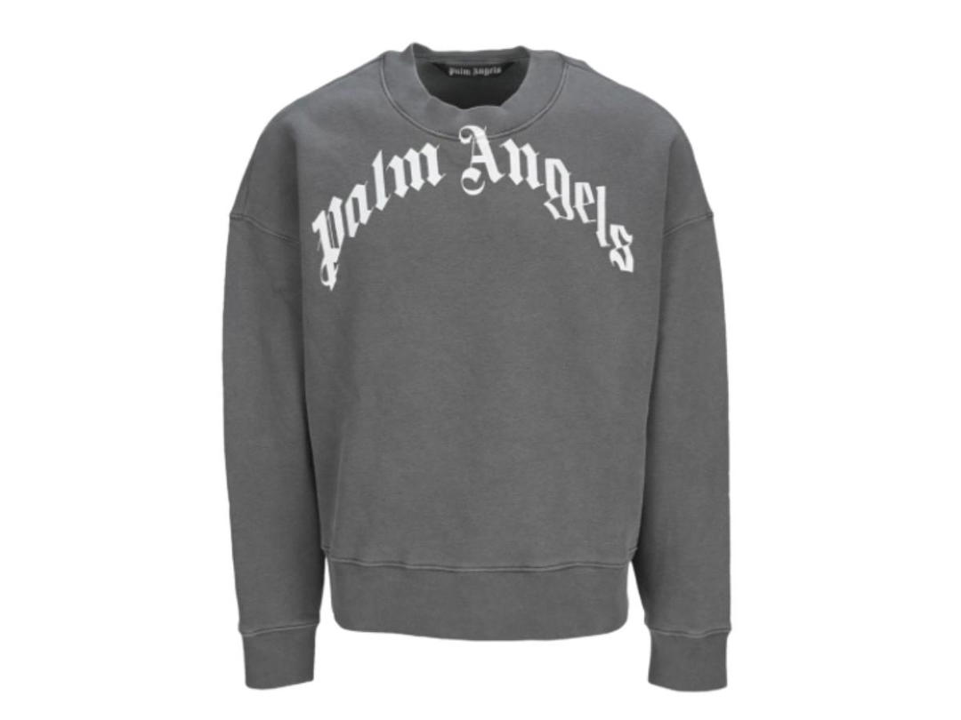 Palm Angels Palm Angels Logo Printed Crewneck Sweatshirt Grey