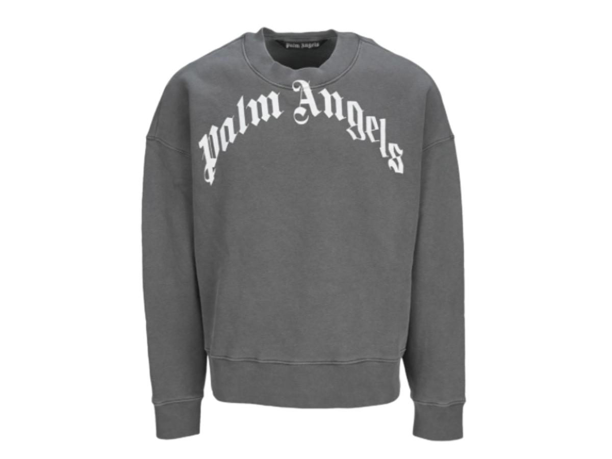 Palm Angels Palm Angels Logo Printed Crewneck Sweatshirt Grey
