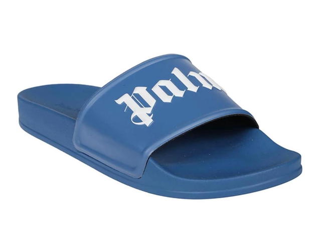 Palm Angels Palm Angels Logo Printed Slides Blue - view 2