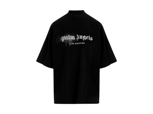Palm Angels Palm Angels Los Angeles T-Shirt With Rhinestones Black - view 1