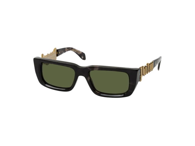 Palm Angels Palm Angels Milford Sunglasses In Rectangle Square Frame With Green Lens Havana - view 1