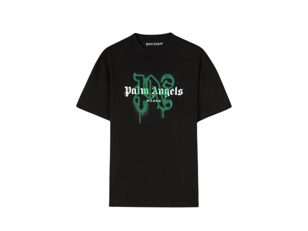 Palm Angels Palm Angels Monogram Spray City T-Shirt Milano Black Green