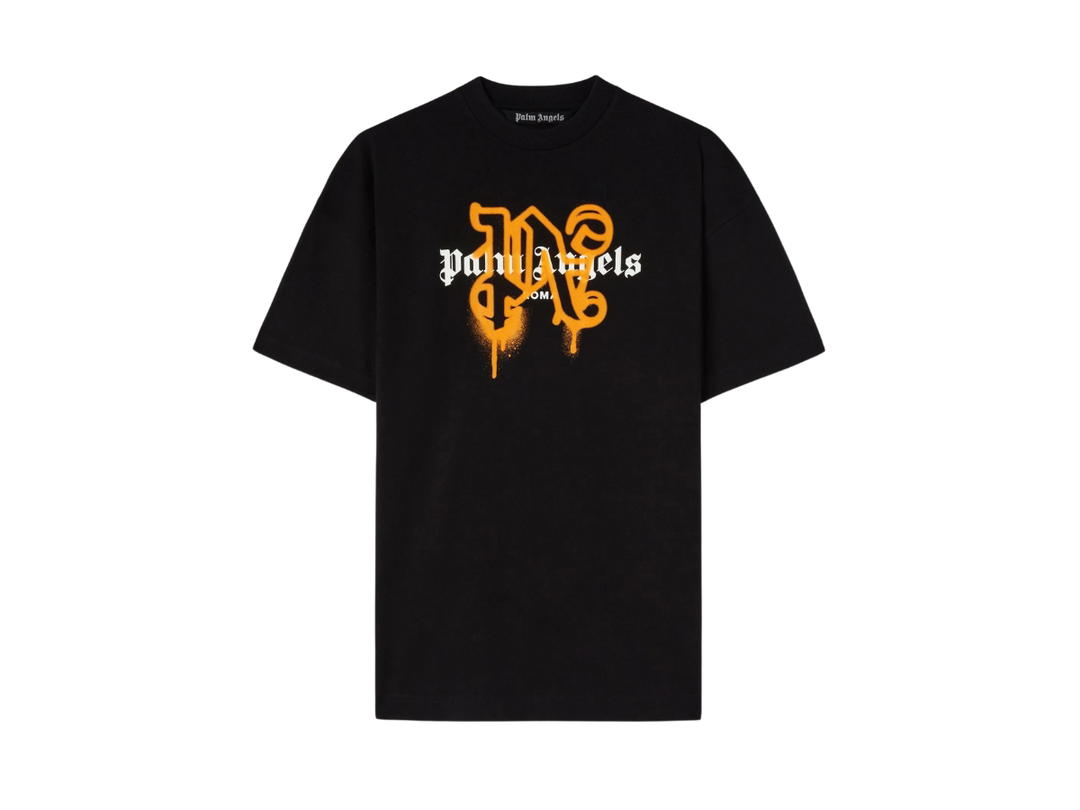 Palm Angels Palm Angels Monogram Spray City T-shirt Rome Black Orange