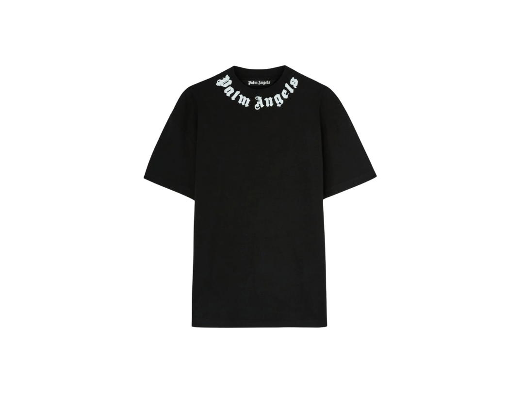 Palm Angels Palm Angels Neck Logo T-Shirt Black Off White