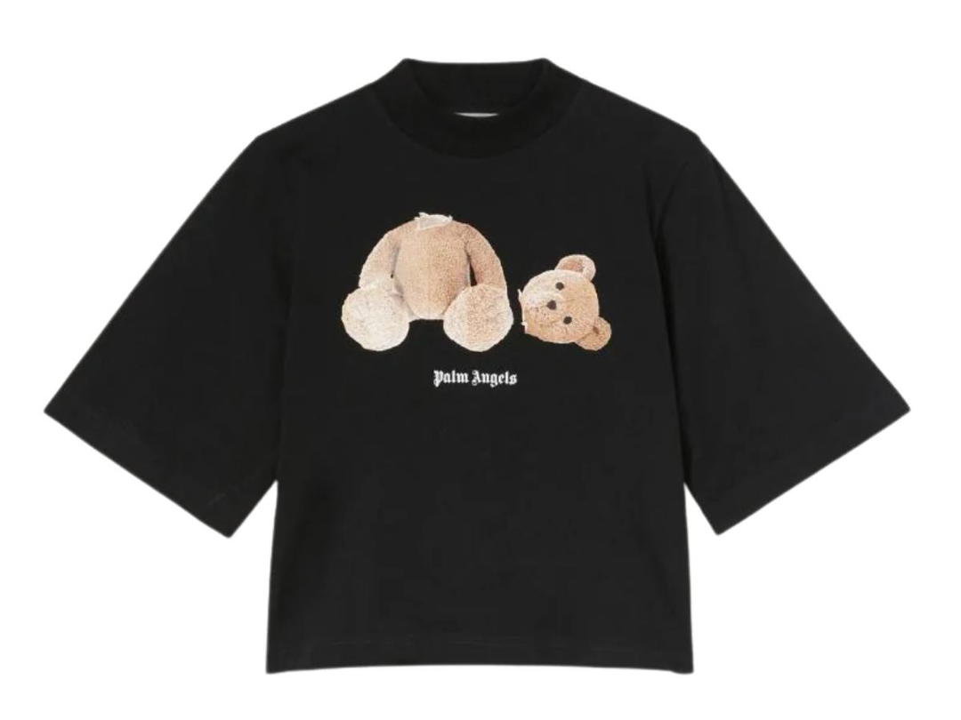 Palm Angels Palm Angels Palm Bear Cropped  Black T-Shirt (W)