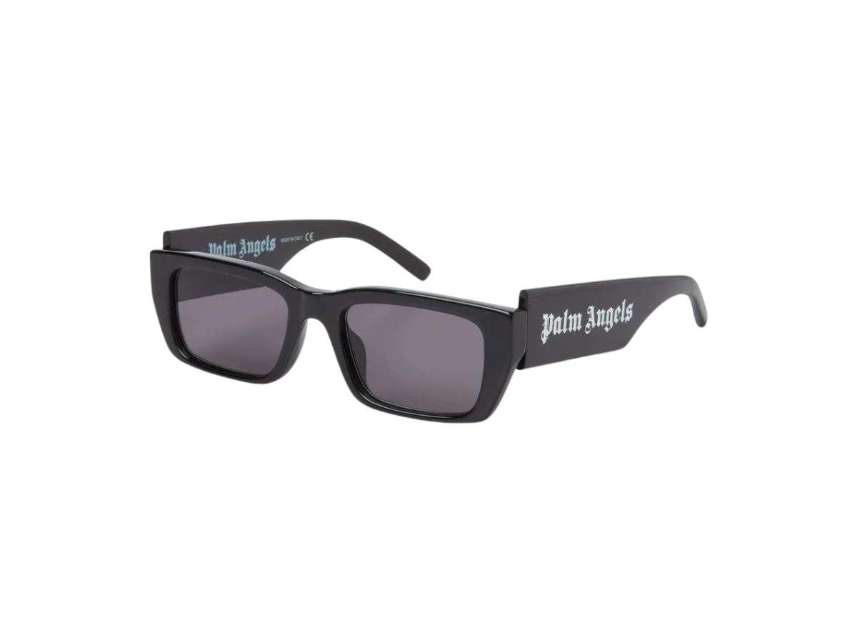 Palm Angels Palm Angels Palm Sunglasses In Black Acetate Frame With Silver Logo And Dark Grey Lenses