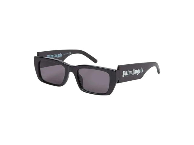 Palm Angels Palm Angels Palm Sunglasses In Black Acetate Frame With Silver Logo And Dark Grey Lenses - view 1