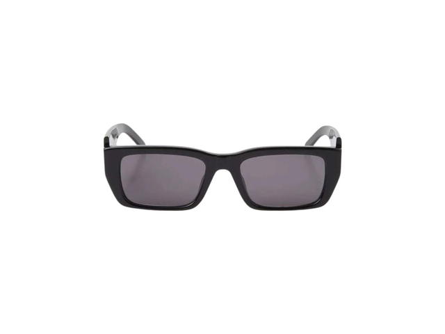 Palm Angels Palm Angels Palm Sunglasses In Black Acetate Frame With Silver Logo And Dark Grey Lenses - view 2