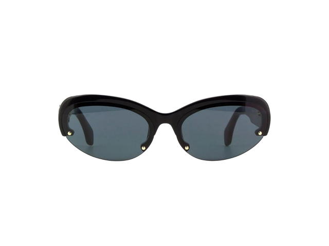 Palm Angels Palm Angels Palmdale Sunglasses In Cat Eye Frame With Dark Grey Lens Shiny Black - view 2