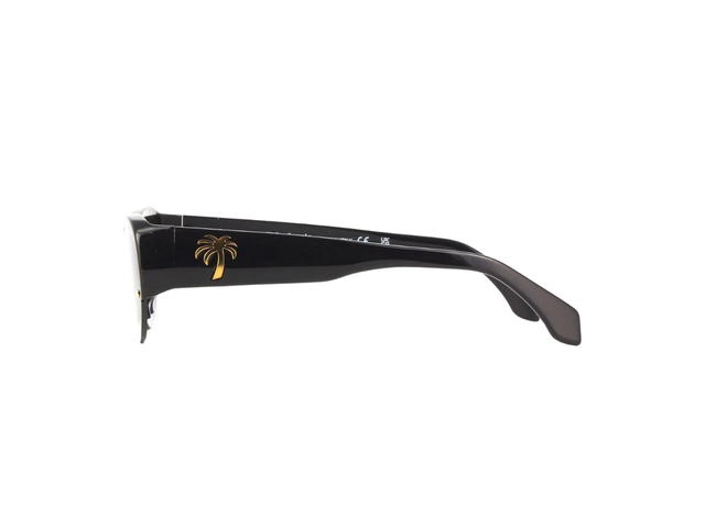 Palm Angels Palm Angels Palmdale Sunglasses In Cat Eye Frame With Dark Grey Lens Shiny Black - view 3