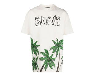 Buy Palm Angels Palms And Skull Vintage T-Shirt White Green at Sasom – Authentic and Ready to Ship