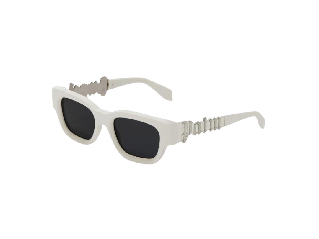 Palm Angels Palm Angels Posey Sunglasses In Acetate Frame With Dark Grey Lens White
