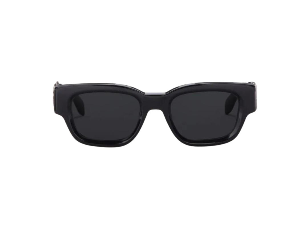Palm Angels Palm Angels Posey Sunglasses In Black Acetate-Metal Frames With Dark Grey Lenses