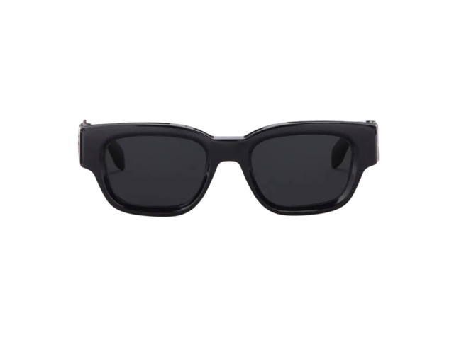 Palm Angels Palm Angels Posey Sunglasses In Black Acetate-Metal Frames With Dark Grey Lenses - view 1