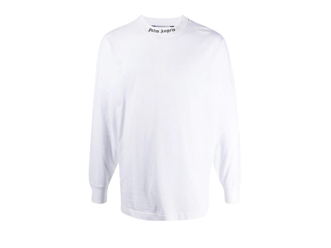 Palm Angels Palm Angels Printed Logo Long-Sleeved T-Shirt White