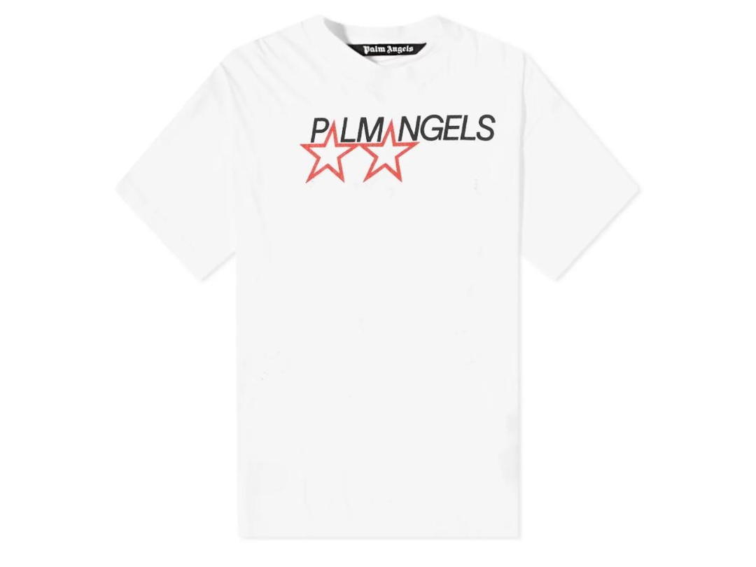 Palm Angels Palm Angels Racing Stars T-Shirt White Black