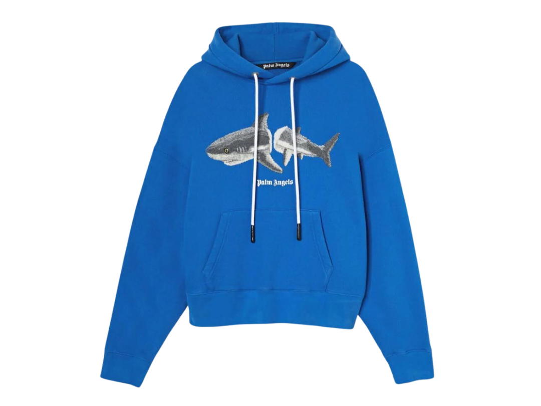 Palm Angels Palm Angels Shark Hoodie Blue Grey