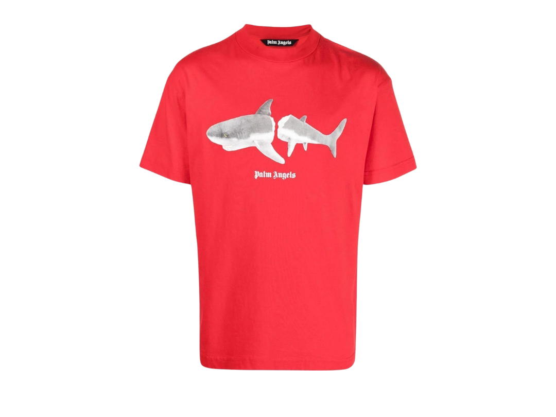 Palm Angels Palm Angels Shark Print T-Shirt Red