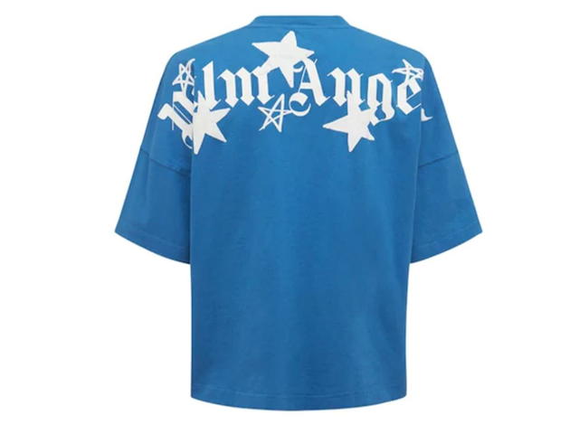 Palm Angels Palm Angels Shooting Stars Oversized T-Shirt Blue White - view 2