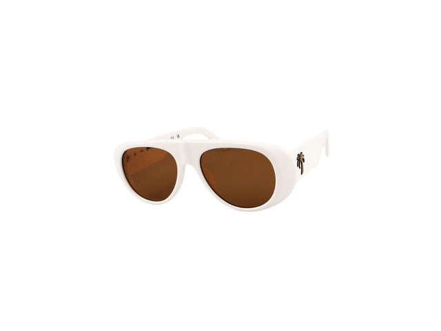 Palm Angels Palm Angels Sierra Sunglasses In White Acetate Frame With Black Lenses - view 1
