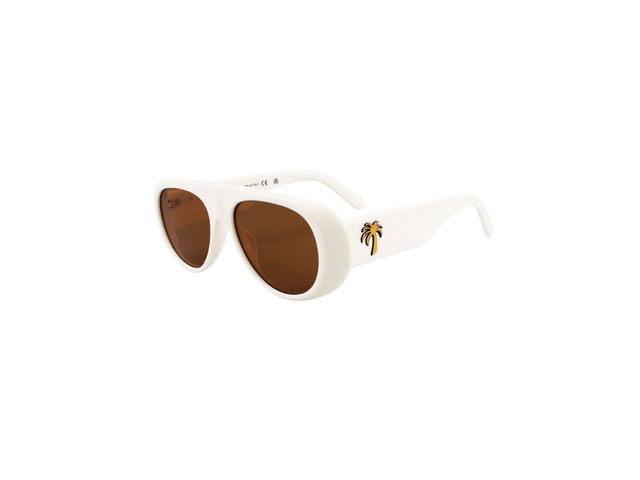 Palm Angels Palm Angels Sierra Sunglasses In White Acetate Frame With Black Lenses - view 3