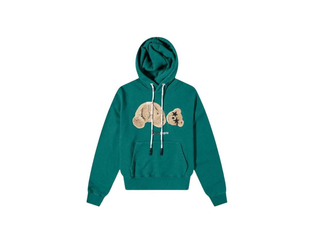 Palm Angels Palm Angels Spray Bear Hoodie Forest Green