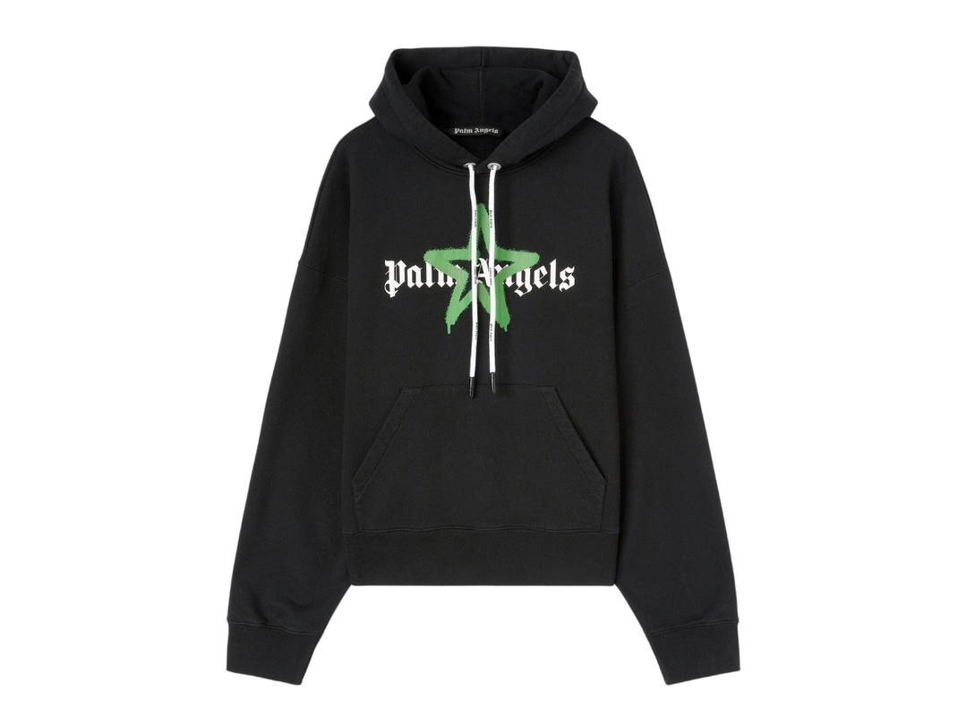 Palm Angels Palm Angels Star Sprayed Hoodie Black Green