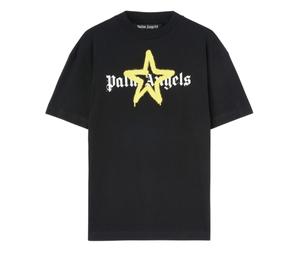 Buy Palm Angels Star Sprayed T-Shirt Black Yellow at Sasom – Authentic and Ready to Ship