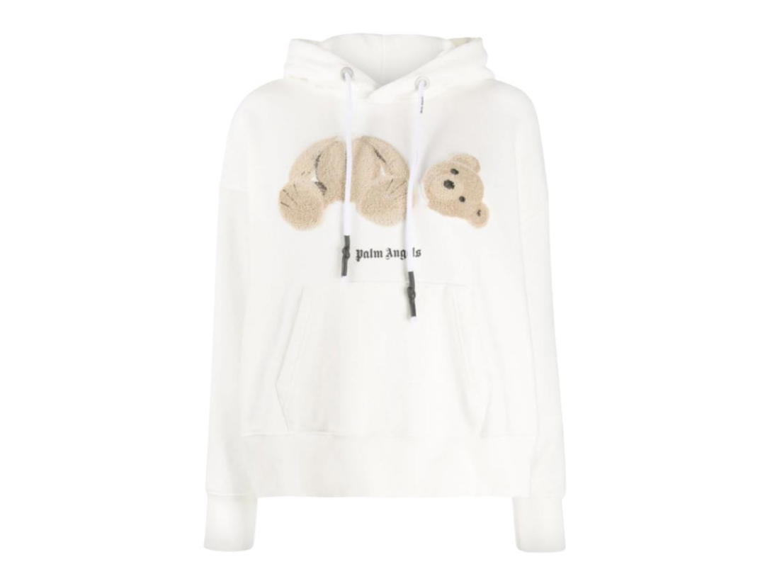 Palm Angels Palm Angels teddy bear detail hoodie White