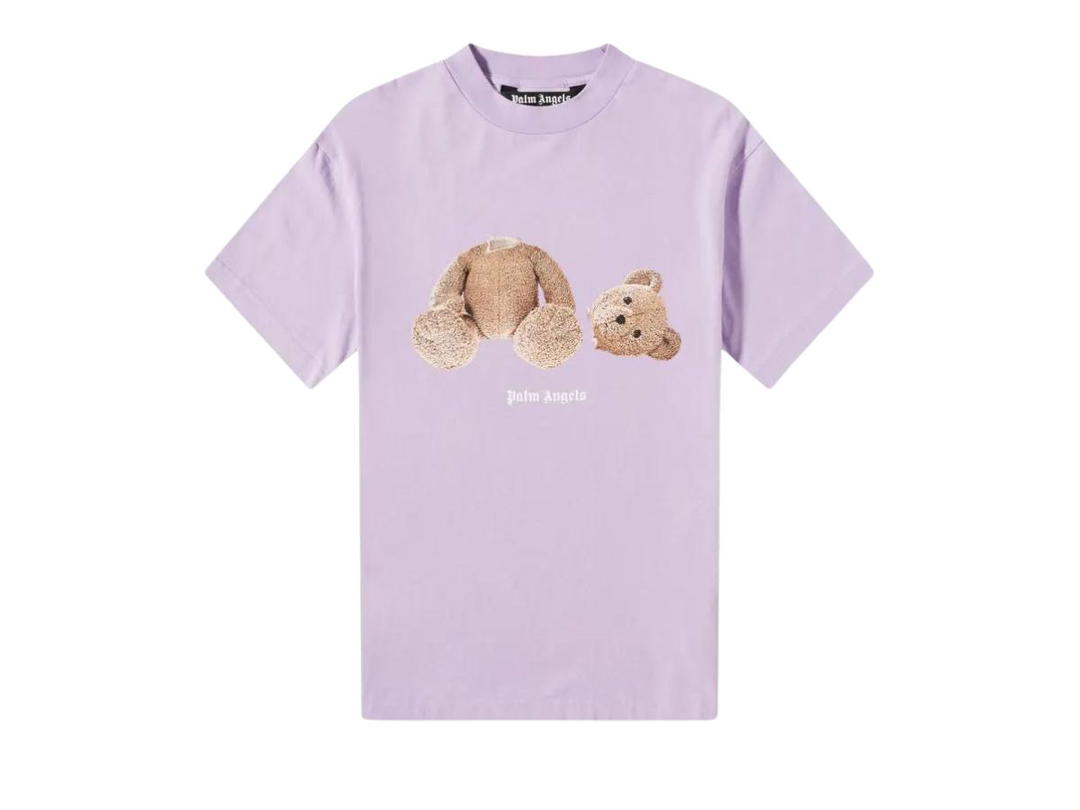Palm Angels Palm Angels Teddy Bear-Print Cotton T-Shirt Lilac Brown