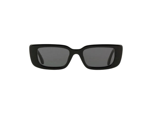 Palm Angels Palm Angels Yosemite Sunglasses In Shiny Black Acetate Frame With Gold Palm And Dark Grey Lenses - view 2
