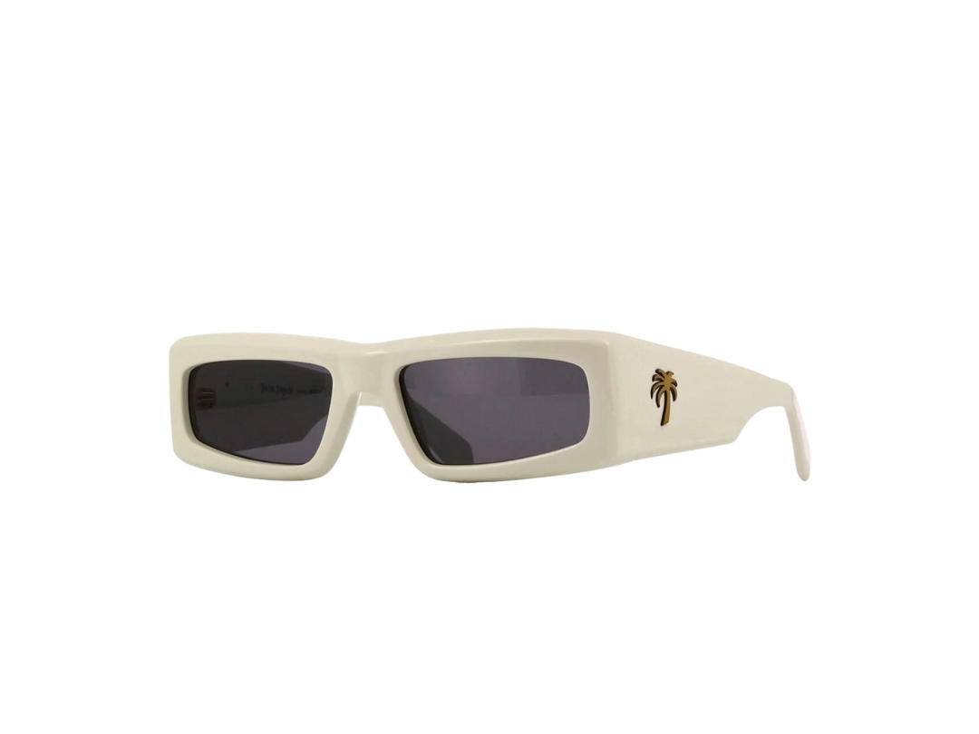 Palm Angels Palm Angels Yreka Sunglasses In Acetate Frame With Dark Grey Lens Ivory White