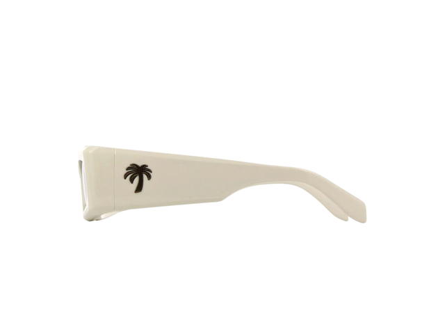 Palm Angels Palm Angels Yreka Sunglasses In Acetate Frame With Dark Grey Lens Ivory White - view 3