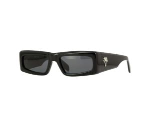 Buy Palm Angels Yreka Sunglasses In Shiny Black Acetate Frame With Silver Palm And Dark Grey Lenses at Sasom – Authentic and Ready to Ship