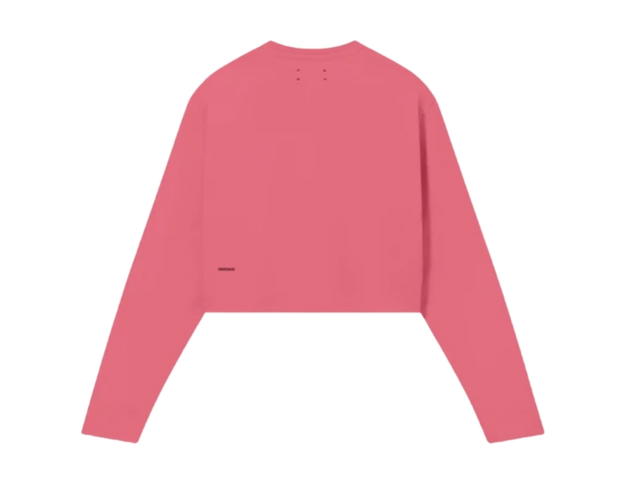 Pangaia Pangaia Organic Cotton Long Sleeve Cropped T-shirt Mineral Red - view 2