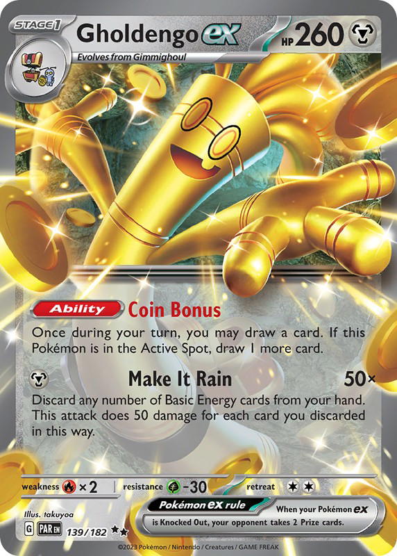 Pokemon Pokemon Gholdengo ex RR [PAR 139/182] Scarlet & Violet "Paradox Rift" (EN)