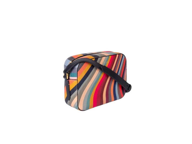 Paul Smith Paul Smith Swirl Leather Cross-Body Bag In Premium Pebble Grain Leather With Navy Leather Adjustable Strap - view 2